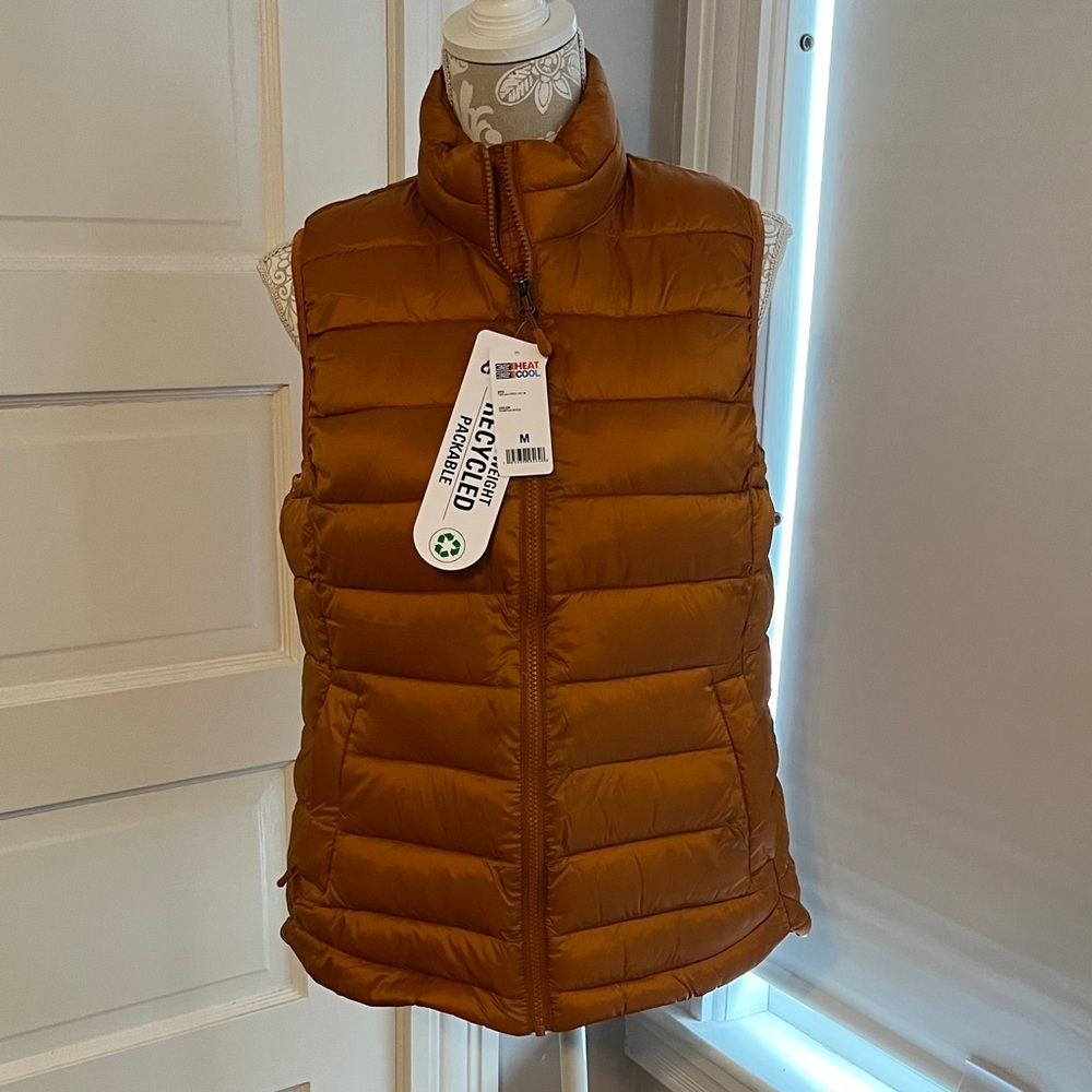 Size M Women's Brown Tan Puffer Vest